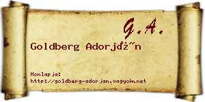 Goldberg Adorján névjegykártya